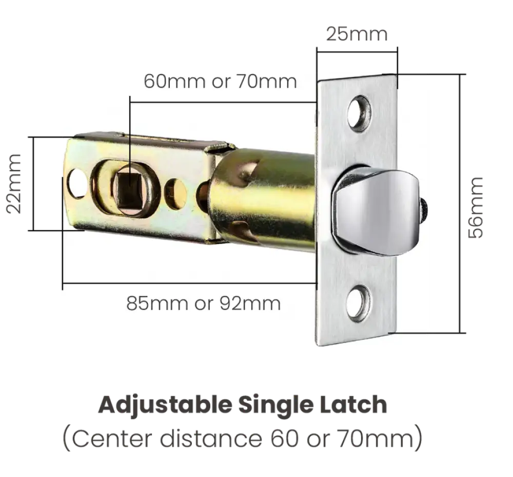 Adjustable 60mm / 70mm single latch