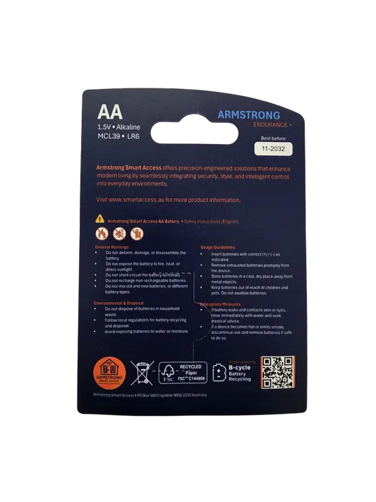 Armstrong AA Alkaline Batteries - 2 Pack - Alkaline Battery