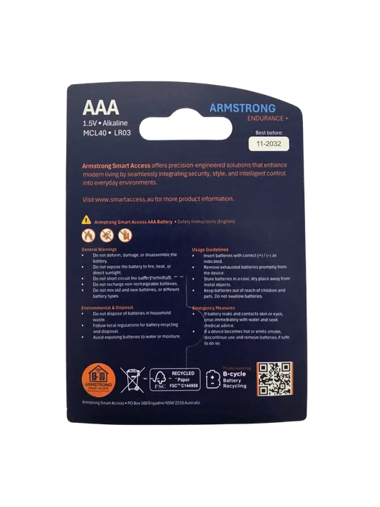 Armstrong AAA Alkaline Batteries - 2 Pack - Alkaline Battery