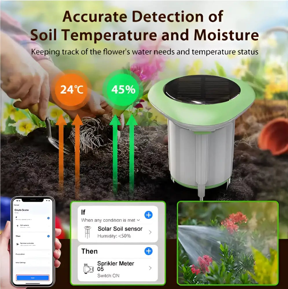 Wi-Fi Solar Soil Sensor - Smart Outdoor