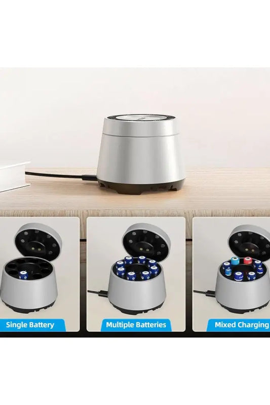 XTAR L8 Box Charger 8-Slot Intelligent AA/AAA Battery Charger & Storage Case (USB-C)